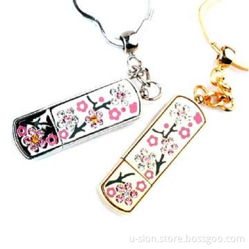 Gem Crystal USB Flash Drives, Colorful Jewelry USB with Keychain for Promotional Gifts